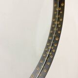 Mid-Century Modern Brass and Steel Drop-Shaped Mirror, Italy, 1970s