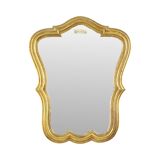 Petit miroir baroque doré à la feuille d'or classique France années 60