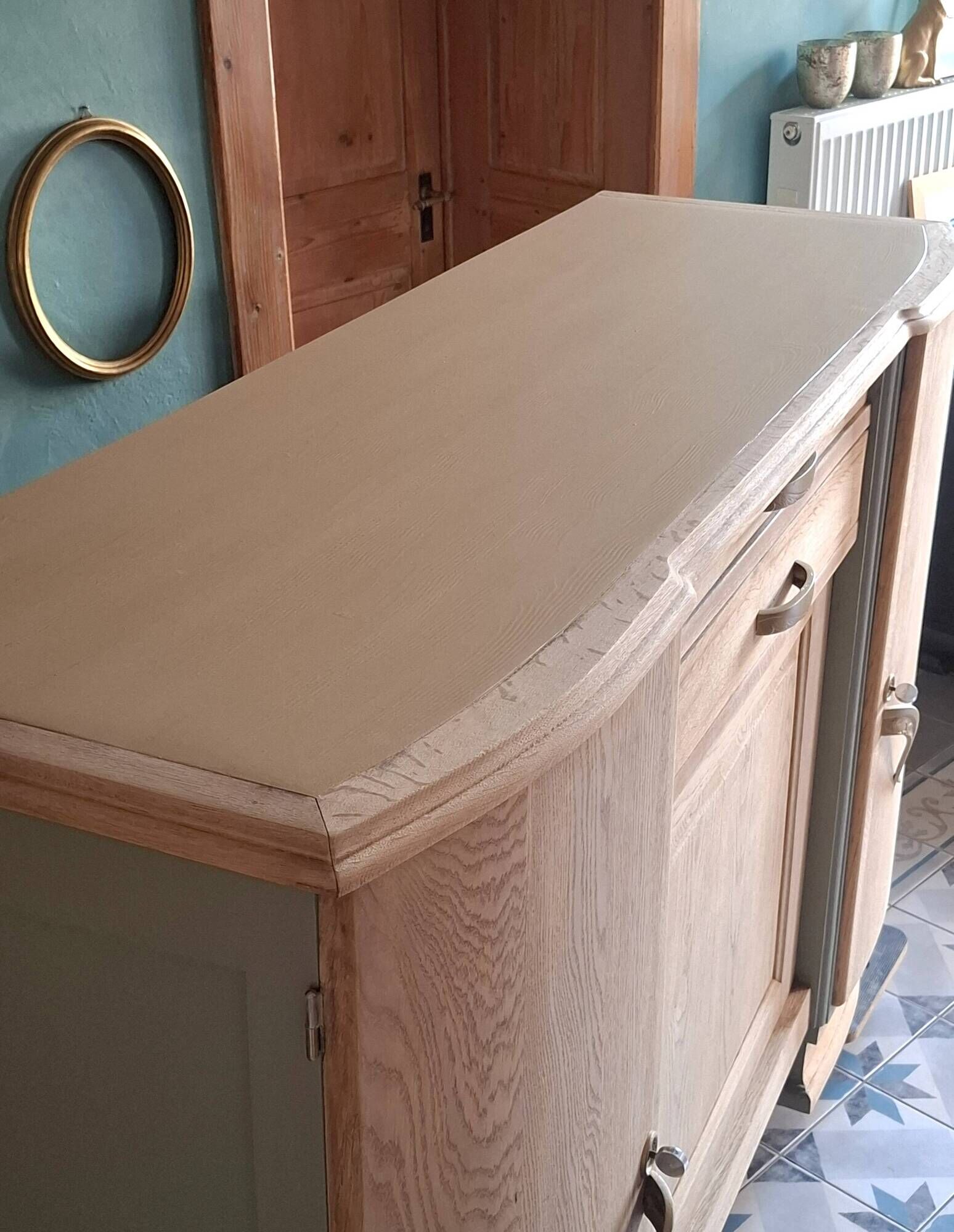 Art deco buffet in raw oak refurbished