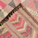 Pink & Navy Blue. Turkish Runner Rug, 90x350Cm