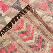 Pink & Navy Blue. Turkish Runner Rug, 90x350Cm