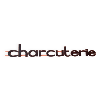 Enseigne devanture charcuterie en acier zingué années 50