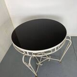 Table d'appoint vintage en fer forgé du milieu du siècle, années 1950