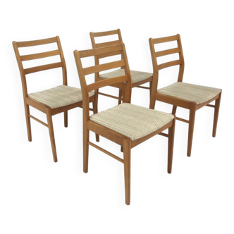 Set of 4 Scandinavian walnut chairs, Sweden, 1