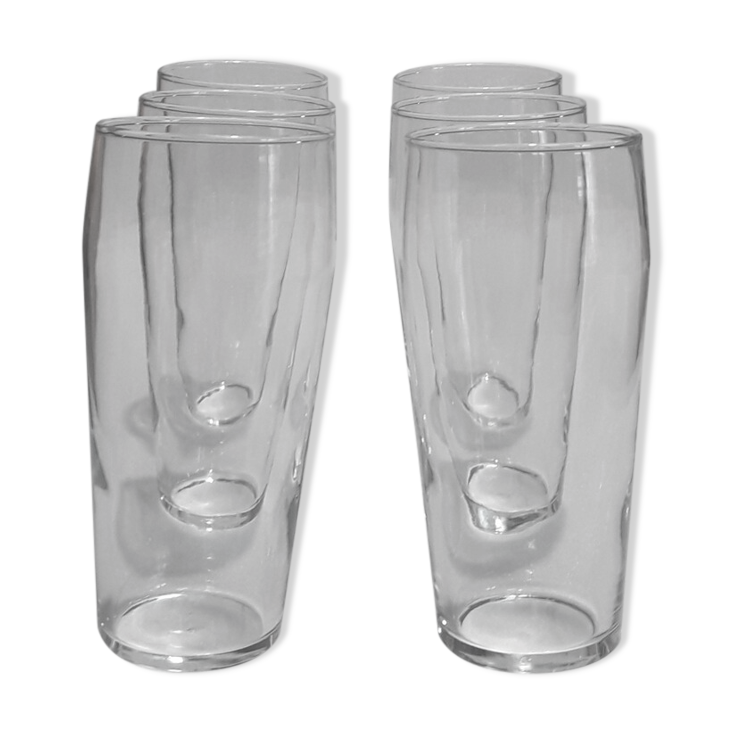 Set of 6 thin glasses of 13.8cm high