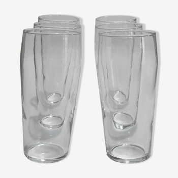 Set of 6 thin glasses of 13.8cm high