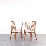 Teak & Wool Eva Dining Chairs by N. Koefoed for Koefoed Hornslet, 1960s