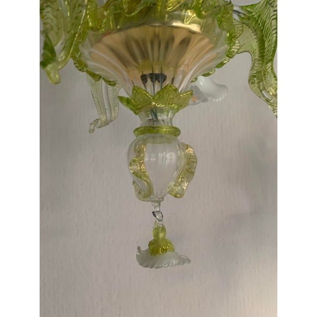 Floral Green Leaves and Milky "Calle" Chandelier
