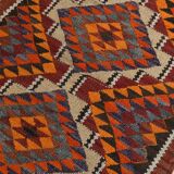 Colorful Multicolor Tribal Kilim Runner Rug, 82x295Cm