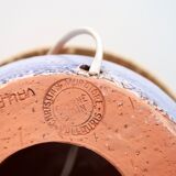 Ceramic lamp by Christian Muratore, raffia shade
