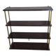 Large mahogany and brass wall shelf / 1960s