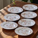 Antique Limoges Haviland porcelain dessert plates, birds