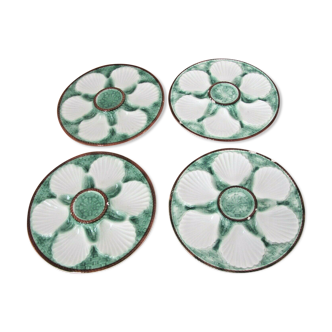 Set de 4 assiettes à coquillages en barbotine
