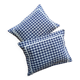 Set of 2 vintage cushions, blue gingham
