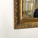 Old mirror wood and stucco 55cm X 73 cm