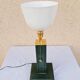 1940 Lamp Leather & Golden Brass Maison Chalmette in Paris Ht 55 cm