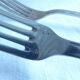 Silver metal forks, BB