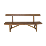 Oiled solid elm backrest bench