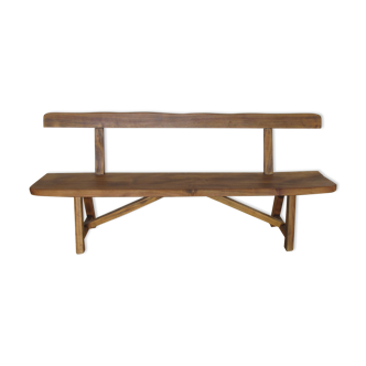 Oiled solid elm backrest bench