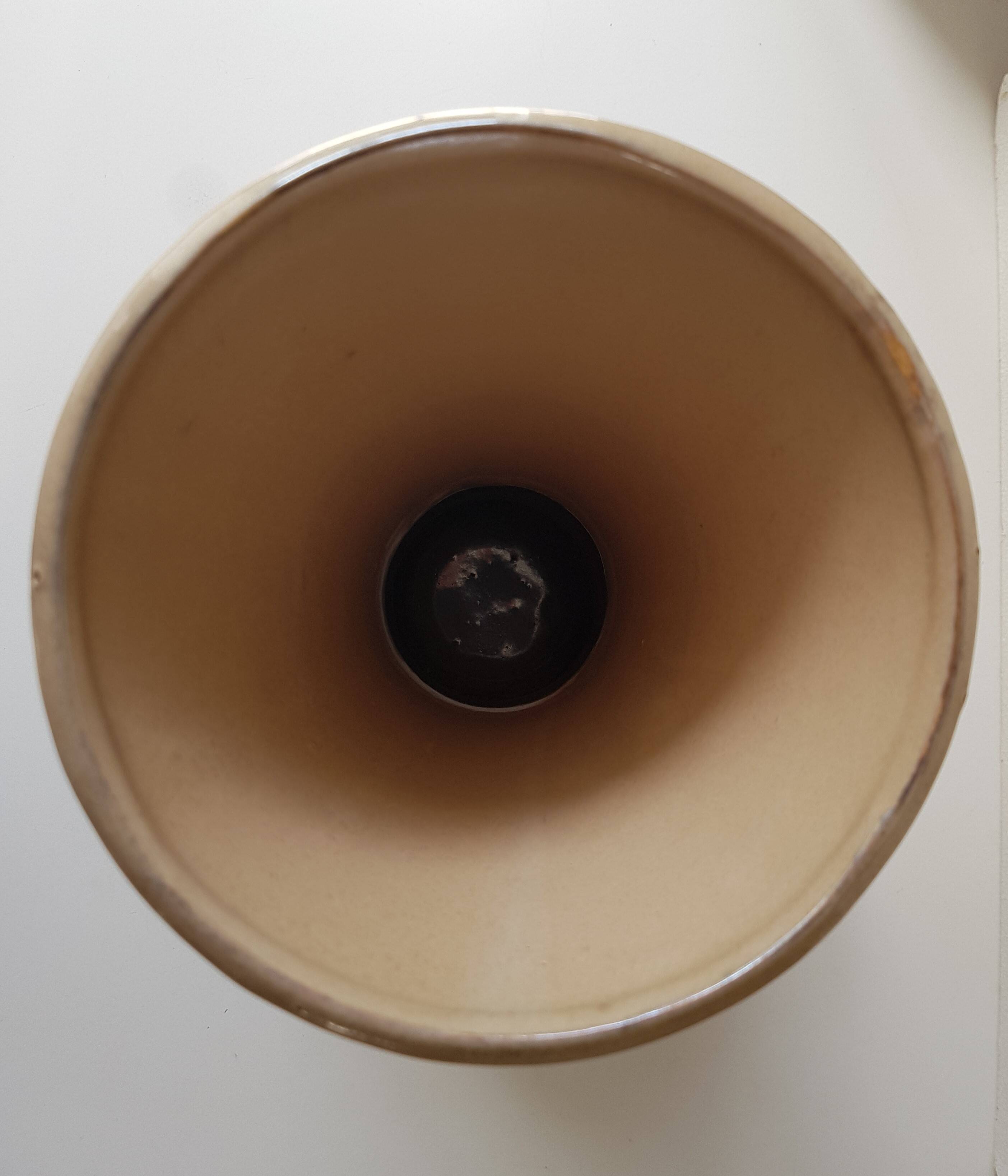 Large ceramic vase with floral motif - Signed La roue Vallauris - H 38 cm