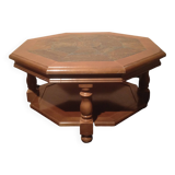 Octagonal lava stone coffee table