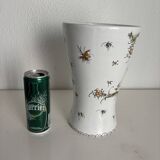 Vintage 1970 Moustiers ceramic faience vase - 26 cm