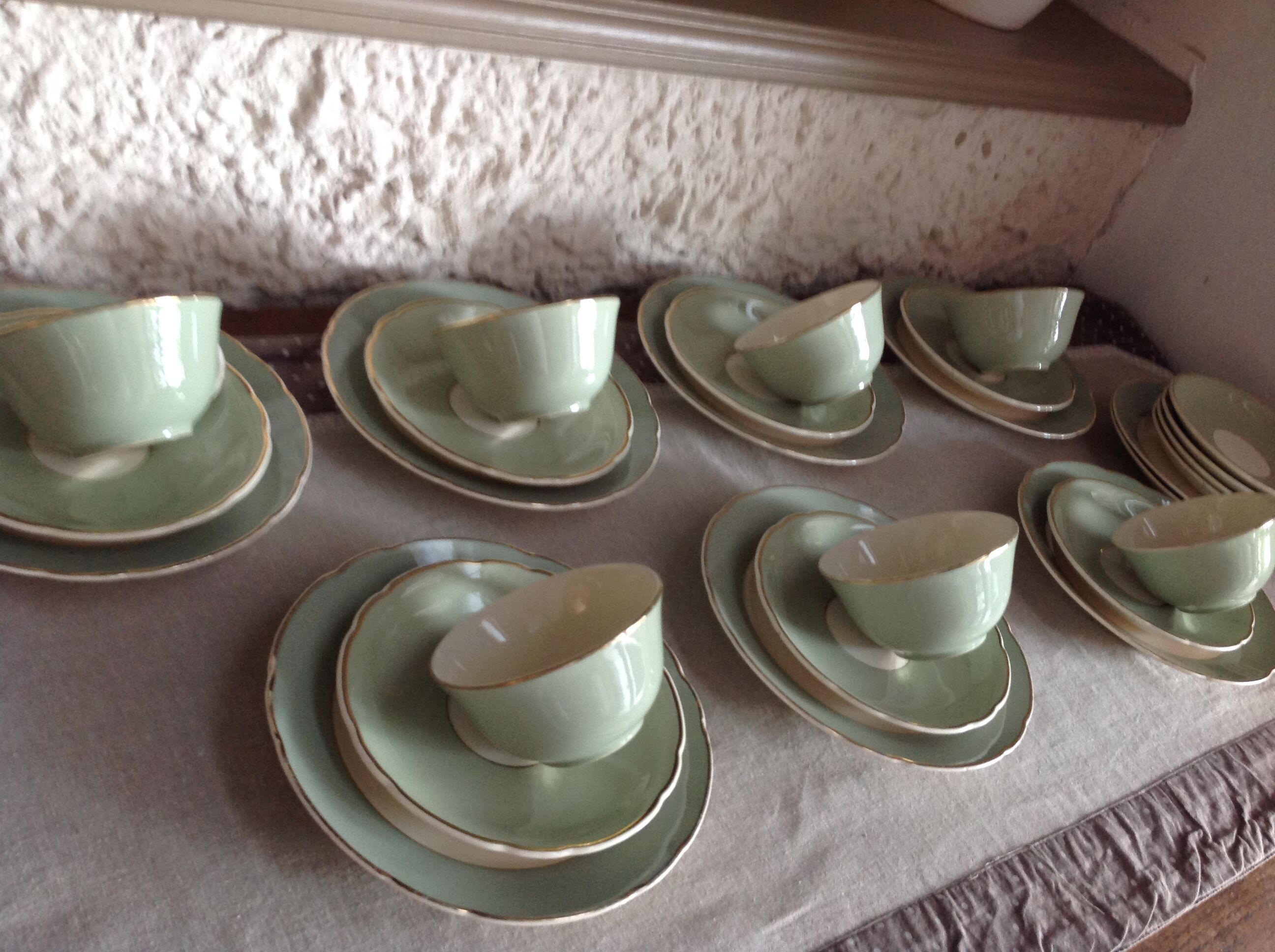 Peppermint coffee and dessert service / Villeroy - Boch / vintage 50-60