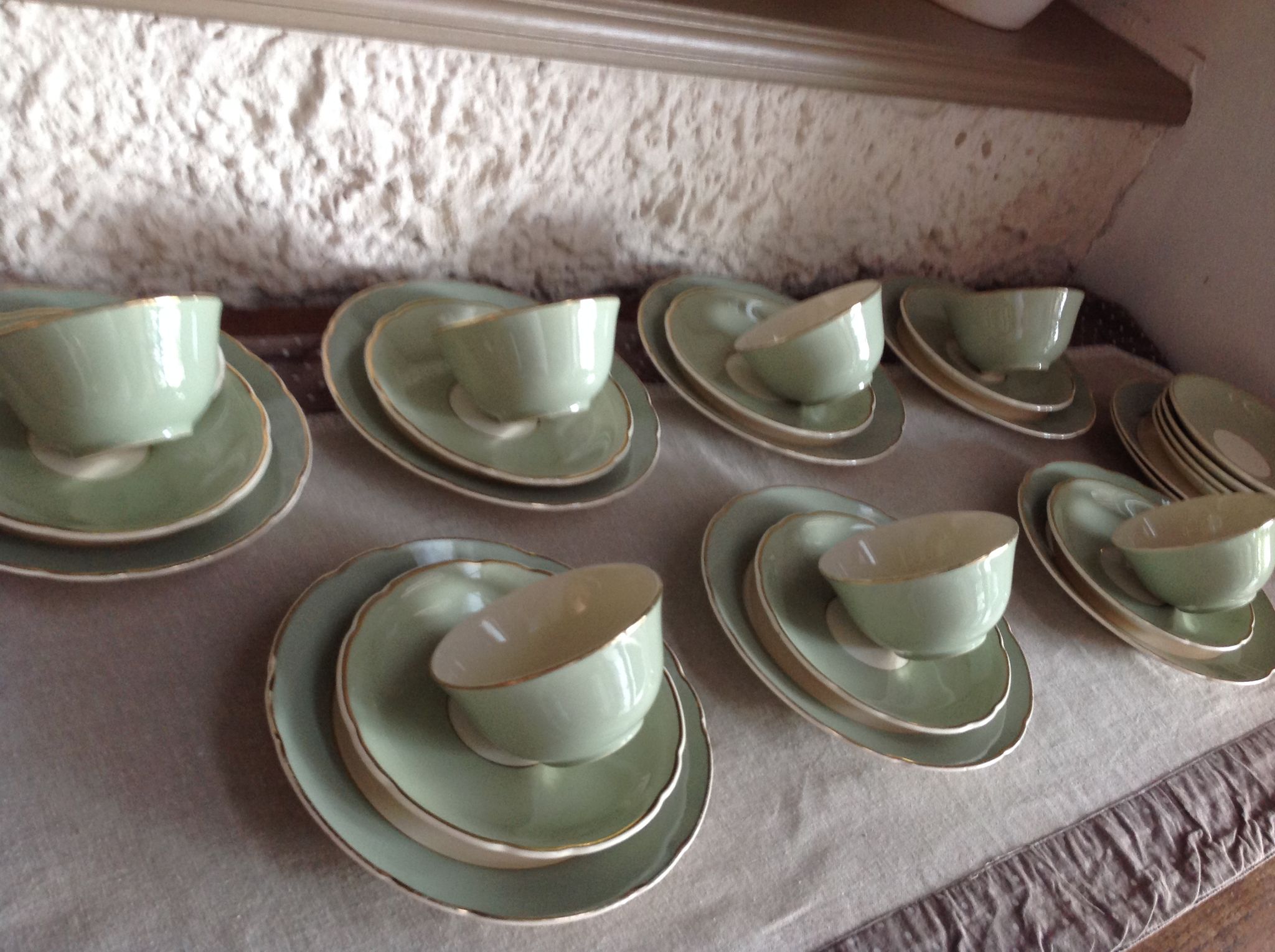 Peppermint coffee and dessert service / Villeroy - Boch / vintage 50-60