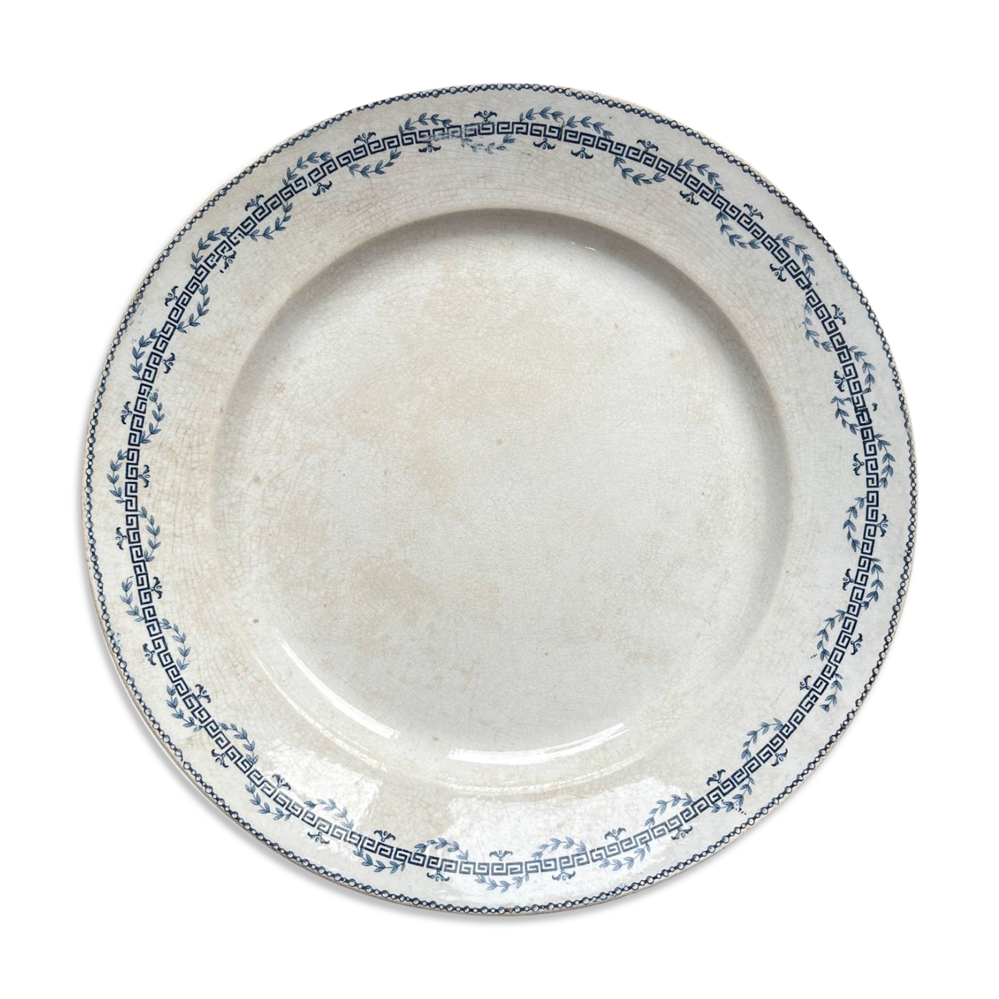 Vintage round ironstone dish, Gien Austerlitz model, made in France