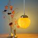 Vintage art deco globe pendant light in ochre opaline