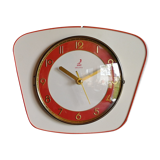 Vintage formica clock silent wall clock "Jaz white orange"