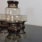 4 vintage 70s smoked glasses