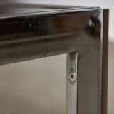Table Basse en Chrome et Verre Fumé, 1970s