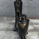 Vallauris Black Ceramic Candle Holder from the 50s