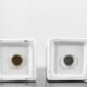 Vintage salt and pepper set – White ceramic and chrome metal