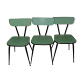 Green formica chairs trio of 1960/70