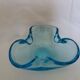 Murano turquoise blue glass trilobed empty pocket ashtray