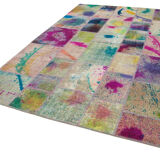 Tapis de patchwork turc surteint fait à la main 205 cm x 302 cm