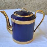 Limoges porcelain coffee service - Egle - Oven blue and gold -