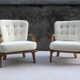 Paire de fauteuils en chêne par Guillerme et Chambron pour Votre Maison, 1960