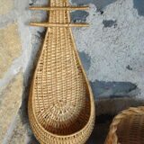 Empty wicker pocket to hang 70s
