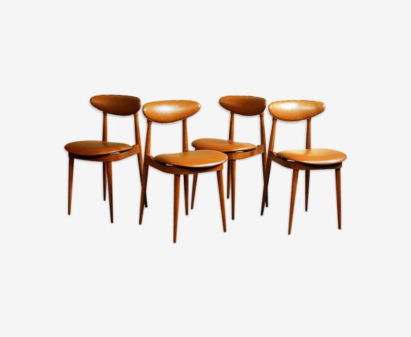 Suite de 4 chaises vintage Baumann "Licorne" années 60 | Selency