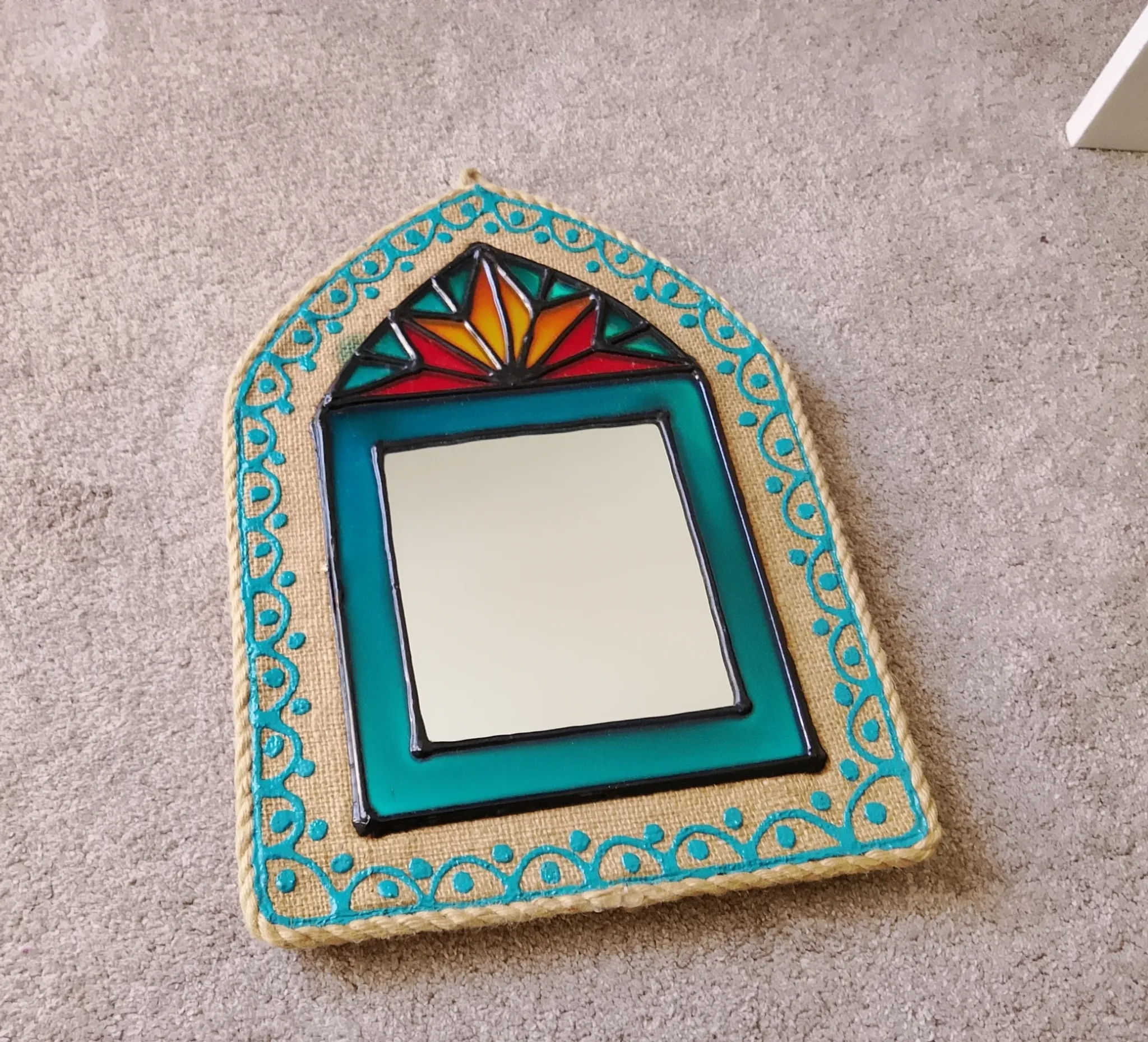 Traditional Iranian mirror in Orsi style