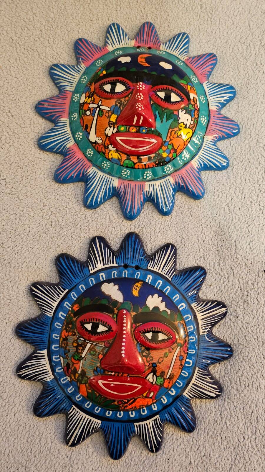 2 Mexican ceramic masks
