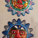 2 Mexican ceramic masks