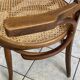 Fauteuil bistrot bureau en bois courbé assise cannée années 30