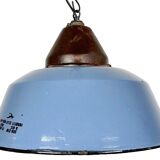 Industrial Blue Enamel and Cast Iron Pendant Light, 1960s