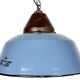 Industrial Blue Enamel and Cast Iron Pendant Light, 1960s