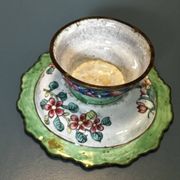 Pair of footed bowls in Canton enamel – China – floral decoration – F