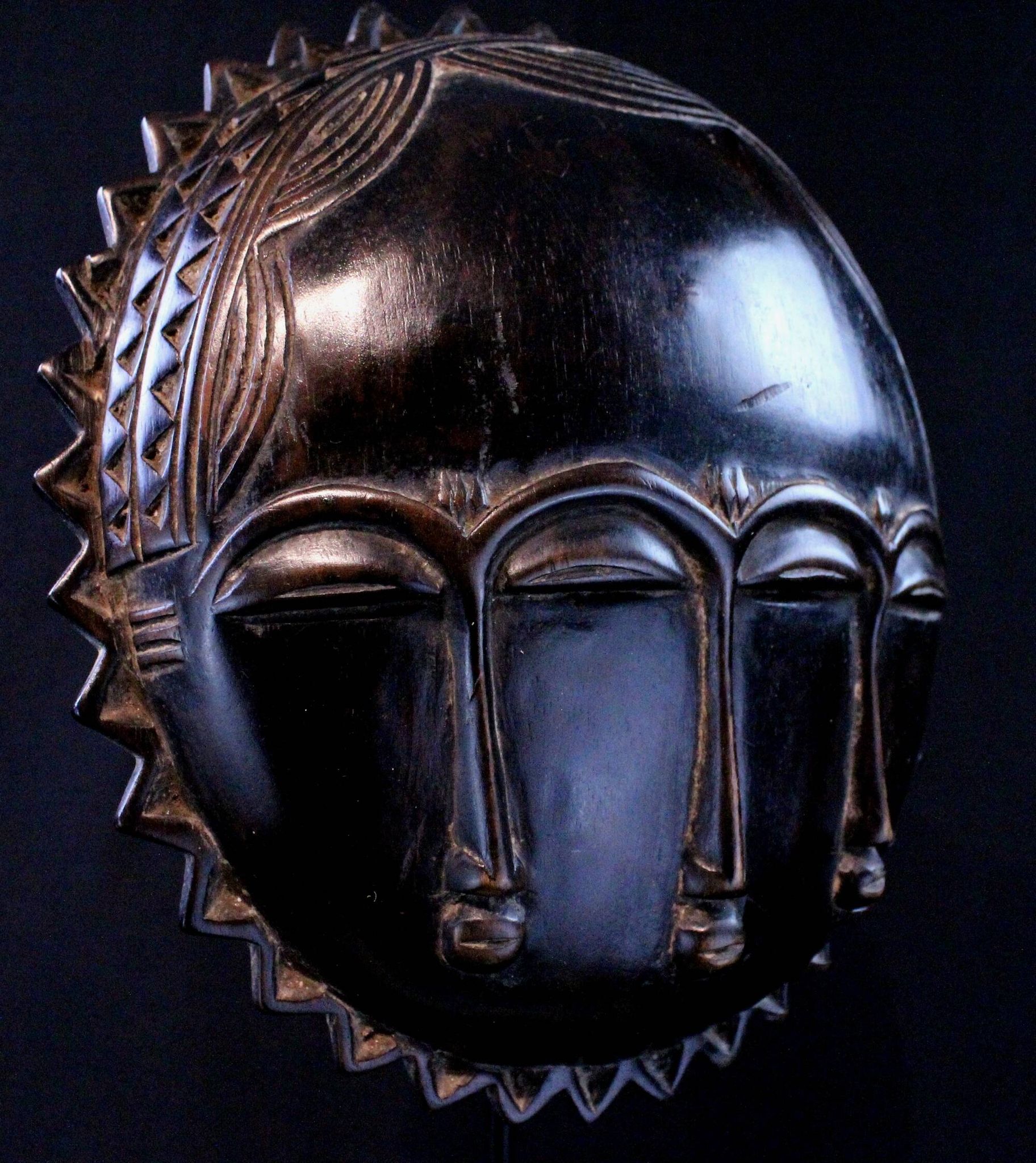 Art Africain Afrique - Masque Baoulé Soleil - 28 cm